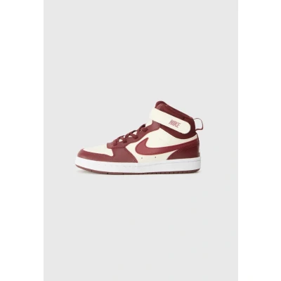 Afbeelding van Nike Sportswear Court Borough MID 2 Unisex Sneakers hoog voor kinderen, Maat: 28, Soft pearl/dark team red Kunststof/textiel/leer