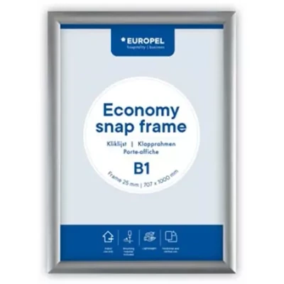 Afbeelding van Europel clicklijst Economy, lijst 25 mm, ft B1, zilver