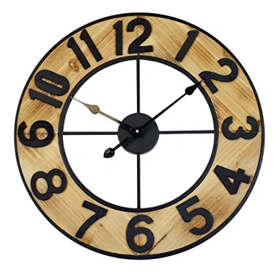 Afbeelding van Technoline Grote analoge wandklok WT1610 kwarts, hout, XXL, Ø 60 cm