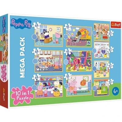 Afbeelding van Trefl Peppa Pig 10 in 1 puzzel 20/35/48 stukjes
