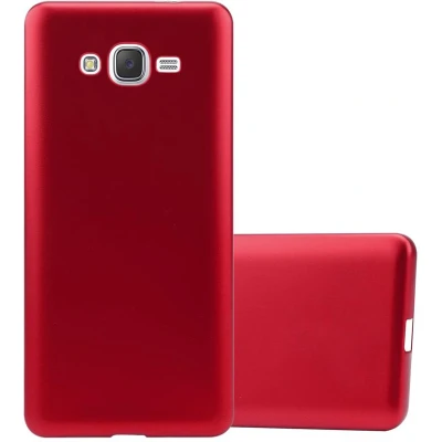Afbeelding van Cadorabo Hoesje geschikt voor Samsung Galaxy J7 2015 in METALLIC ROOD Beschermhoes gemaakt van flexibel TPU silicone Case Cover