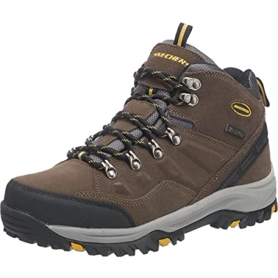 Afbeelding van Skechers Relment Pelmo High Rise Wandelschoenen voor heren, Khaki Suede, 42.5 EU