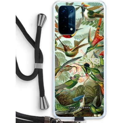 Afbeelding van Case Company® hoesje met Koord geschikt voor Oppo A93 5G Haeckel Trochilidae Telefoonhoesje Zwart Bescherming aan alle Kanten en Over de Schermrand
