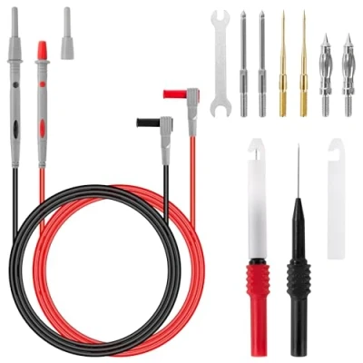Afbeelding van QIMEI SHOP 11 stuks meetkabels voor multimeter, bananenstekker, 1 m, met testsonde, mm, 2 4 0,7 verwisselbaar, digitale elektrische test