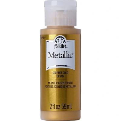 Afbeelding van Folk Art Metallic acrylverf, verschillende kleuren (60 ml), 6102, roségoud, 2 ounce Gold (Pure Gold)