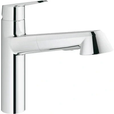 Afbeelding van GROHE Eurodisc Cosmopolitan 1 gats keukenkraan met lage uittrekbare