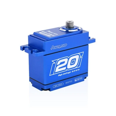 Afbeelding van PowerHD WH 20kg 0.08 sec Waterproof, Metalen Tandwielen aluminium. Behuizing