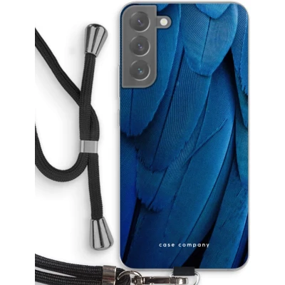 Afbeelding van Case Company® hoesje met Koord geschikt voor Samsung Galaxy S22 Plus Pauw Telefoonhoesje Zwart Bescherming aan alle Kanten en Over de Schermrand