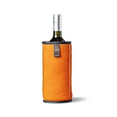 Afbeelding van Kywie Wijnkoeler van 100% natuurlijke Texelse schapenvacht Kleur: Oranje Suede