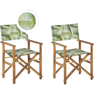 Afbeelding van Beliani CINE Tuinstoel set van 2 LichtgroenLichthoutBlad Polyester