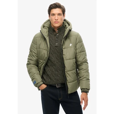 Afbeelding van Superdry Puffer Winterjas, Heren, Maat: Small, Dusty olive green