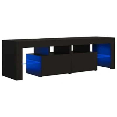 Image de vidaXL Meuble TV avec lumières LED Noir 140x36,5x40 cm804365