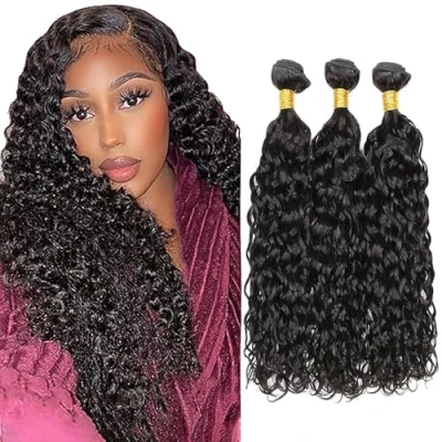 Afbeelding van Tuheerst Human Hair Bundels Water Wave Braziliaanse Menselijk Haar Natuurlijke Haarverlenging Echt Extensions Weven 3 Remy 16 Inch