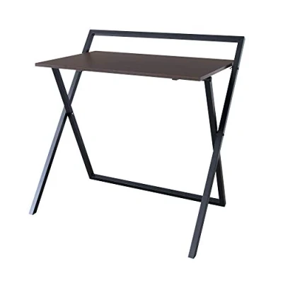 Afbeelding van Teamson Home Thuiskantoor Vouwen Bureau Donker Bruin/Zwart Metaal Poten 22 x 33.5 40.5 (Inch)