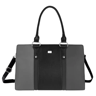 Afbeelding van David Jones Dames Grote Tote Handtas Draagtas Shopper Groot PU Leer Werktas Schooltas Kantoor Aktetas Lange Hengsel Boodschappentas Elegante Shoudertas Crossbodytas Grijs
