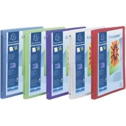 Afbeelding van Exaclair Personaliseerbare ringmap Kreacover 4 ringen, transparant blauw 12 stuks