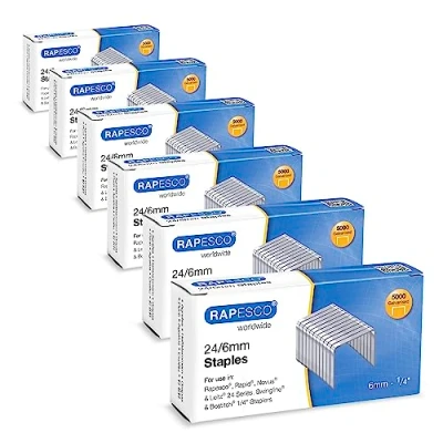 Afbeelding van Rapesco 1736 Business Pack: verzinkte nietjes 24/6 mm (nr. 16), 6 dozen van 5000 stuks