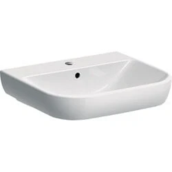 Afbeelding van Geberit Smyle meubelwastafel wit (55 x 48 cm) 1 kraangat, met