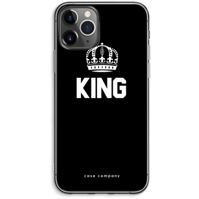 Afbeelding van Case Company® hoesje geschikt voor iPhone 11 Pro Max King zwart Soft Cover Telefoonhoesje Bescherming aan alle Kanten en Schermrand