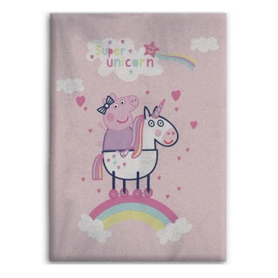 Image de Nickelodeon couverture polaire Licorne Peppa Pig 100 x 140 cm rose