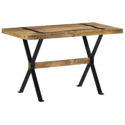 Afbeelding van Eettafel 120x60x76 cm ruw mangohout