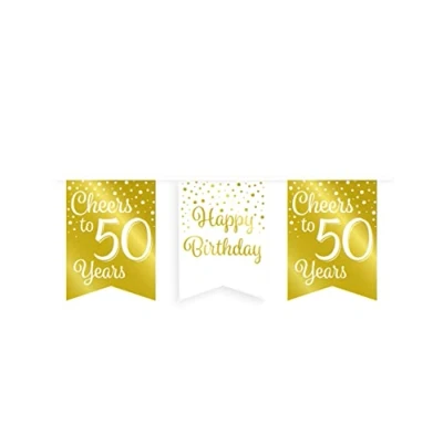 Afbeelding van Slinger Cheers to 50 years wit/goud 6m