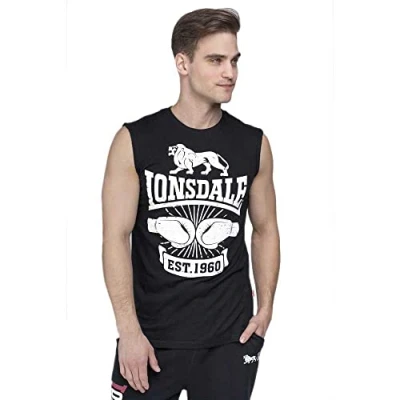 Afbeelding van Lonsdale Cleator T shirt voor heren, zwart.