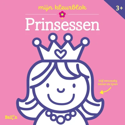 Afbeelding van Ballon Kleurblok Junior Prinsessen (dikke lijnen)