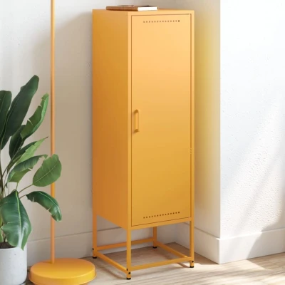 Afbeelding van Hoge kast 36x39x123 cm staal mosterdgeel