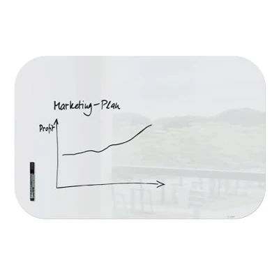 Afbeelding van Sigel glasmagneetbord Artverum wit 100x65x1cm inclusief bordmarker zwart SI GL303