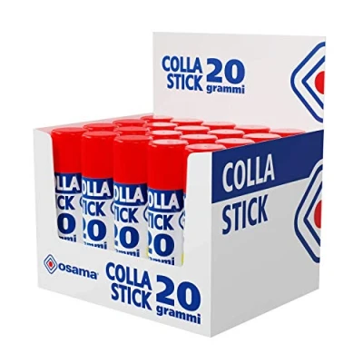 Image de Osama Colle Forte Stick Extra Adhésive, 20 Bâtons, gr Set Colles sans Solvants pour Papeterie Bureau et Fourniture Scolaire Résistante Grumeaux sur Papier Carton, Sûre Enfants