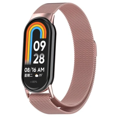 Afbeelding van Milanese band Rosé goud Xiaomi Smart 8 RVS