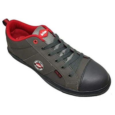 Afbeelding van Lee Cooper LCSHOE054 Workwear SB/SRA, retro honkballaarzen, uniseks, modern design, veiligheidsschoenen voor werk, grijs, 36 EU