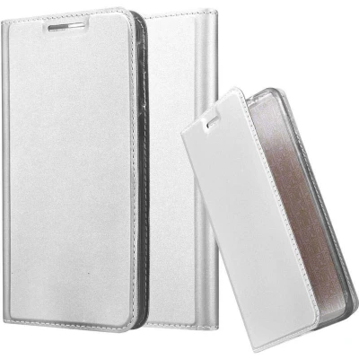 Afbeelding van Cadorabo Hoesje geschikt voor HTC Desire 820 in CLASSY ZILVER Beschermhoes met magnetische sluiting, standfunctie en kaartvakje Book Case Cover Etui