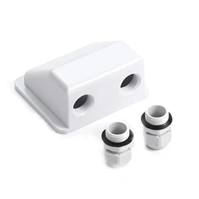 Afbeelding van enjoy solar 2 weg ABS kabeldoorvoer, zonnepaneel, wit, ideaal voor camper, caravan, boot