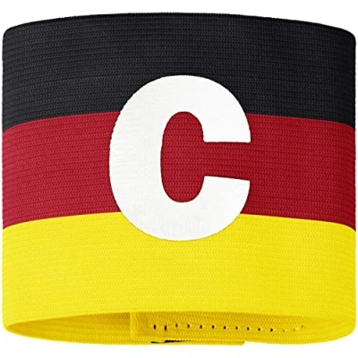 Afbeelding van Aanvoerdersband Zwart/rood/geel / Senior: 35 x 9 cm (LxB)