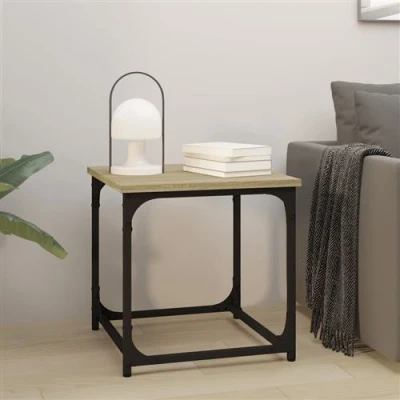 Afbeelding van Salontafel 40x40x40 cm bewerkt hout sonoma eikenkleurig
