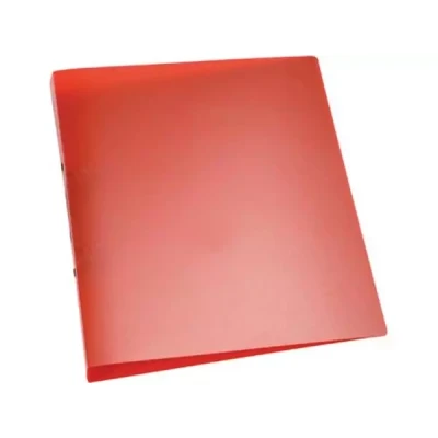 Afbeelding van Q CONNECT ringmap, PP, 2 ringen, 25 mm, transparant rood ringmap