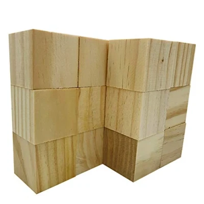Afbeelding van Fycooler Basswood Whittlers Set van 12 onafgewerkte houten snijblokken voor houtsnijwerk, doe het zelf, houtsnijwerk knutselen, Whittler Art Sculpturing Craft, 5 x cm
