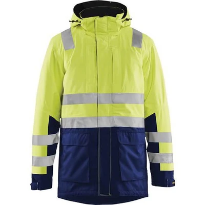 Image de Parka haute visibilité jaune fluorescent/marine
