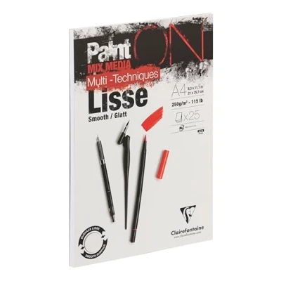 Afbeelding van Karton Mixed Media Blok Lisse A4 250 grams ClaireFontaine 25 vellen