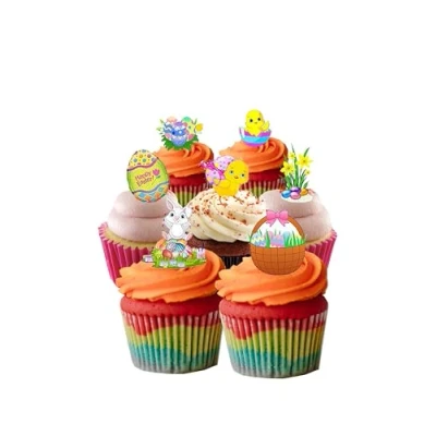 Afbeelding van Top That 30 stuks eetbare papieren taartdecoraties voor Pasen