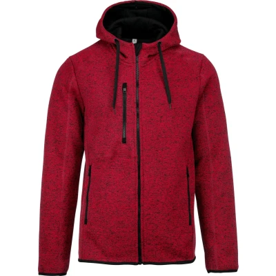 Afbeelding van PROACT Heather herenvest met capuchon PA365 Red Melange