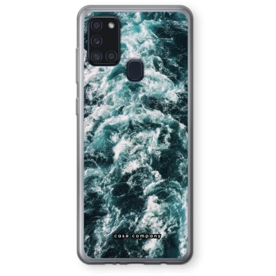 Afbeelding van Case Company® hoesje geschikt voor Samsung Galaxy A21s Zee golf Soft Cover Telefoonhoesje Bescherming aan alle Kanten en Schermrand