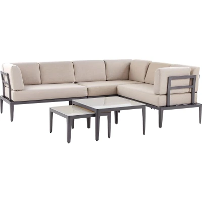 Afbeelding van Beliani RIMA III Loungeset voor 6 Grijs Aluminium