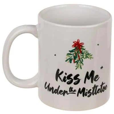 Afbeelding van Kerst mok Kiss me under the mistletoe