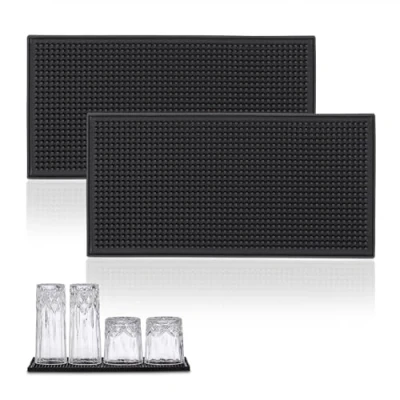 Afbeelding van Relaxdays barmat set van 2 afwas droogmat vaatmat voor glazen baraccessoire pvc