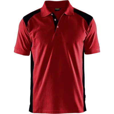Afbeelding van Blaklader Poloshirt piqué 3324 1050 Rood/Zwart