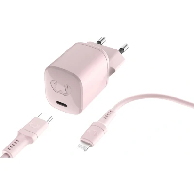 Afbeelding van Fresh N Rebel Mini Netadapter Usb c Pd 20 W Met Apple Lightning Kabel Smoke Pink (2wcl20sp)