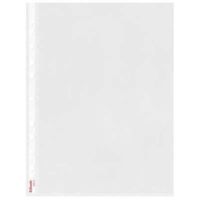 Afbeelding van Esselte Quality, kunststof hoezen, geperforeerd, A4, materiaal, mat, transparant, opening boven en links, polypropyleen 85 micron, 100 stuks, 55213